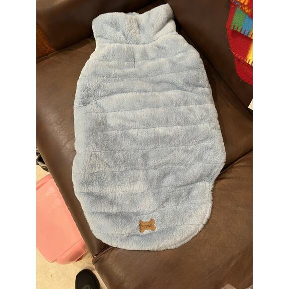 Koolaburra By Ugg Blue Faux Fur Dog Vest Sz Xl Leash Hole - Picture 1 of 5